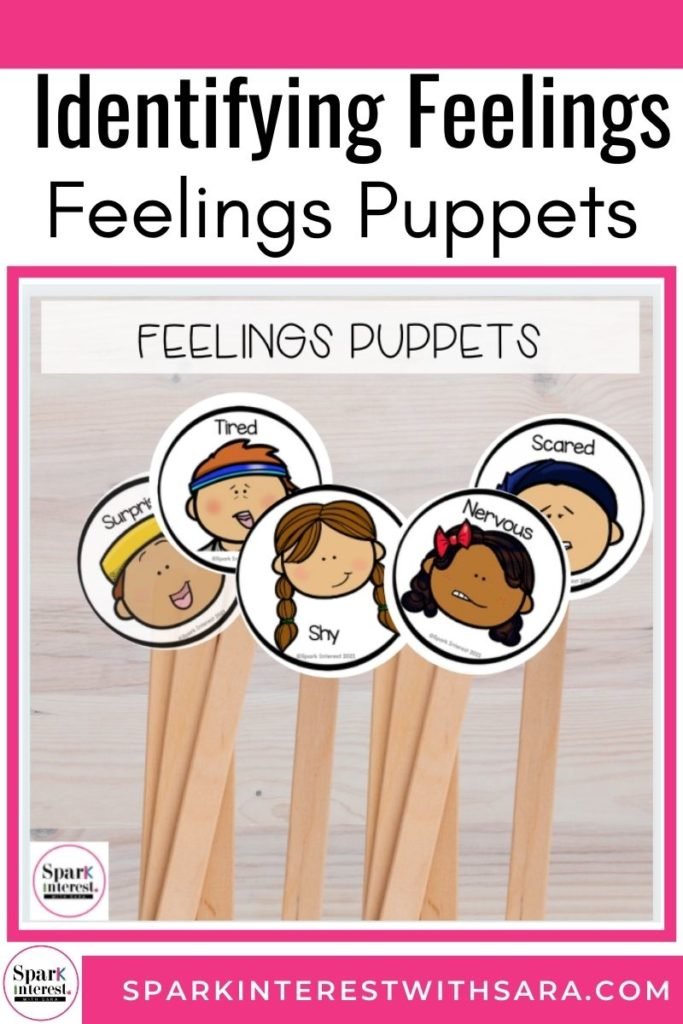 Image of feeling puppets, part of a resource to help children identify feelings