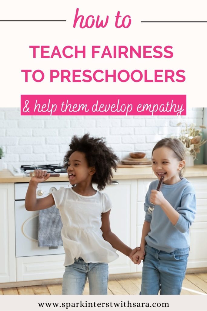 Blog post title pin for How to Teach Fairness to Preschoolers