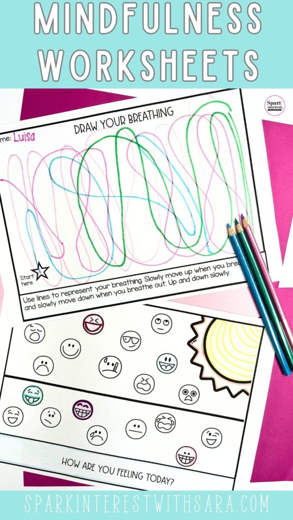 Mindfulness worksheets for kids image